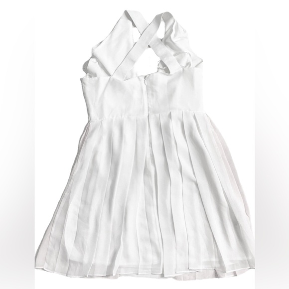 BCBGGeneration White Pink Pleated Halter Mini Dress Women’s Sz 6 Cocktail Party - Picture 6 of 7